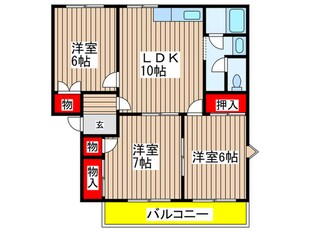 サニーヒルズ鳴丘Ａ棟の物件間取画像